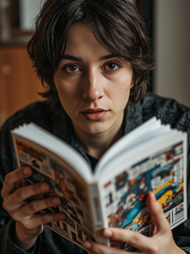 An open comic book spread showing illustrated pages